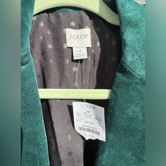 NWT Deadstock J.Crew Velveteen Emerald Green
One-Button Blazer Style BC800 Sz 4 - Picture 4 of 14
